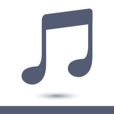 Müzik Not simgesi. Karakter dinleme şarkı. Düz tasarım stili.