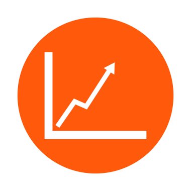 İş grafiği. Infographic. Grafik simgesini. Büyüyen grafik erkek. Düz tasarım stili.