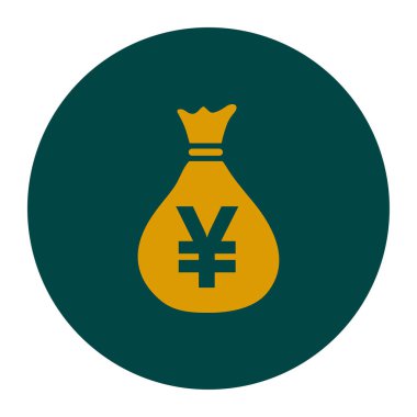 Yen Jpy para birimi konuşma balonu simgesini. Düz tasarım stili. 