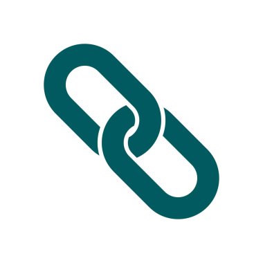 Bağlantı tek simge. Zincir bağlantı simgesi. Kaynağına bağlantı simgesi.