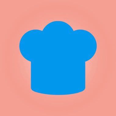 Şef şapka işareti simgesi. Pişirme şapka soyut renk vektör illüstrasyon