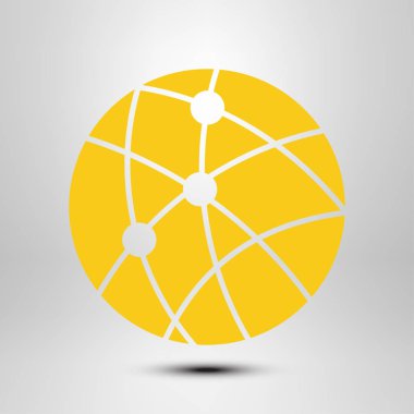 Küresel teknoloji veya sosyal ağ simge işareti simgesi.