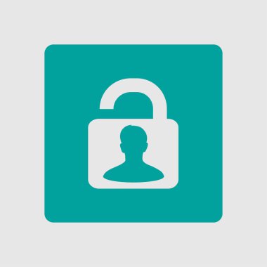 asma kilit, vektör çizim basit simgesi