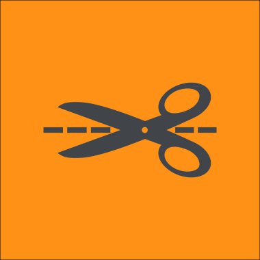 Makas renk vektör soyut simgesi.  