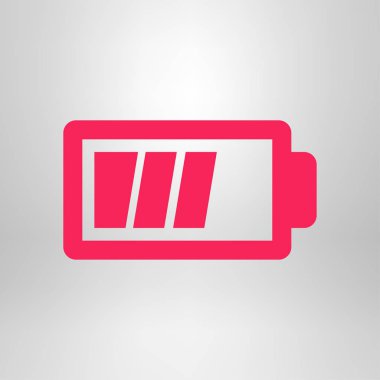 Pil şarj simgesi vektörü. Düz tasarım tarzı. Vektör renk illüstrasyon