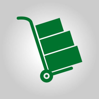 Kutuları simge kamyonla. El kamyon işareti simgesi.