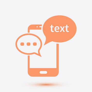 Mobil sohbet simgesi. Cep telefonu Web sohbet ve iletişim temsil eden.