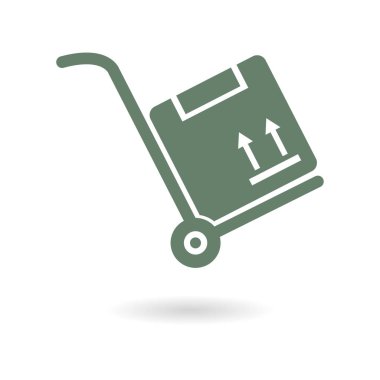 Kutuları simge kamyonla. El kamyon işareti simgesi.