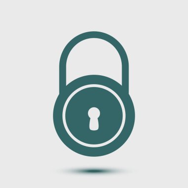 Kilit simgesi. Düz tasarım stili. Kullanıcı erişimi.