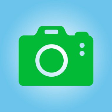 Fotoğraf kamera simgesi. DSLR kamera işareti simgesi. Dijital fotoğraf makinesi. Düz tasarım stili. 