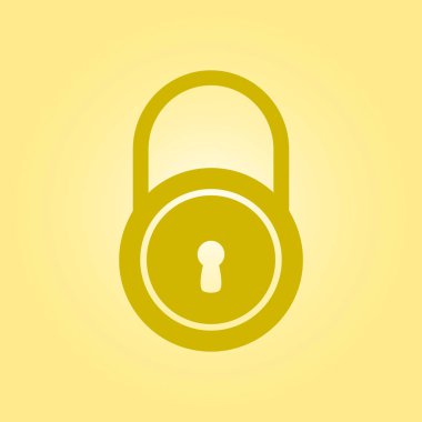 Kilit simgesi. Düz tasarım stili. Kullanıcı erişimi.