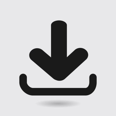 Simgesini indirin. Düğme yükleyin. Düz tasarım stili.