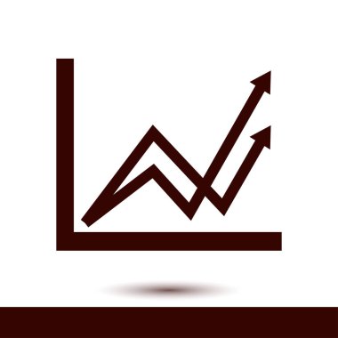 İş grafiği. Infographic. Grafik simgesini. Büyüyen grafik erkek. Düz tasarım stili.