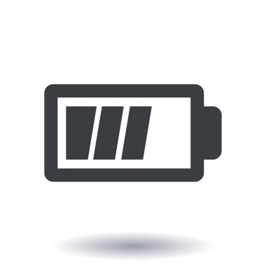 Pil şarj simge vektör. Düz tasarım stili.