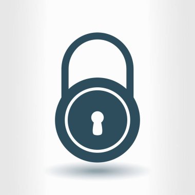 Kilit simgesi. Düz tasarım stili. Kullanıcı erişimi.