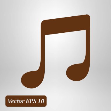 Müzik Not simgesi. Karakter dinleme şarkı. Düz tasarım stili.