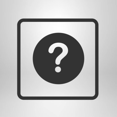 Soru işareti işareti simgesi. Yardım simgesi. SSS işareti. Düz tasarım stili. 