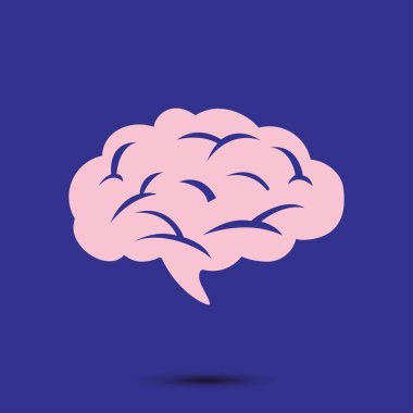 Beyin simgesi. İnsan akıllı akıllı zihin. Nöroloji sembolü.