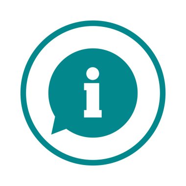 Bilgi: konuşma balonu sembolü. Düz tasarım stili