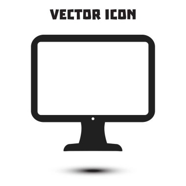 Bilgisayar ekran işareti simgesi. Düz tasarım stili.
