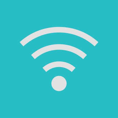 WiFi sembolü. Vektör kablosuz ağ kutsal kişilerin resmi. Düz tasarım stili.