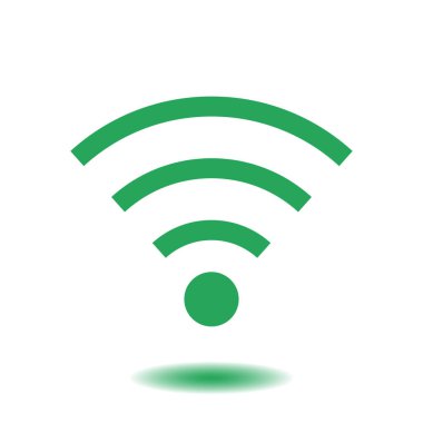 WiFi sembolü. Vektör kablosuz ağ kutsal kişilerin resmi. Düz tasarım stili.