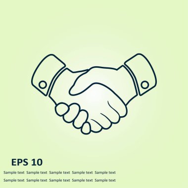 El sıkışma işareti simgesi. Başarılı iş sembolü. Düz tasarım stili.