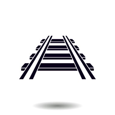 Demiryolu simgesi. İşareti tren. Parça yolu sembolü.  