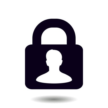 Kullanıcı oturum açma kimlik doğrulama simgesi. Düz tasarım stili.