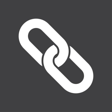 Bağlantı tek simge. Zincir bağlantı simgesi. Kaynağına bağlantı simgesi.