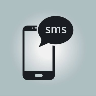 Akıllı telefon e-posta veya sms simgesi. Mobil posta işareti simgesi.