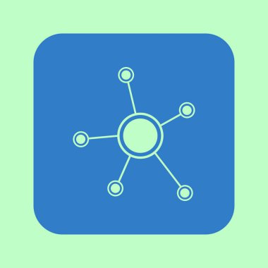 Sosyal ağ tek simge. Küresel teknoloji. İş sosyal bağlantıları ağ.