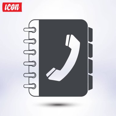 Telefon Rehberi düz simgesi. Düz tasarım stili.