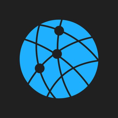 Küresel teknoloji veya sosyal ağ simge işareti simgesi.