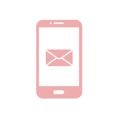 Akıllı telefon e-posta veya sms simgesi. Mobil posta işareti simgesi.