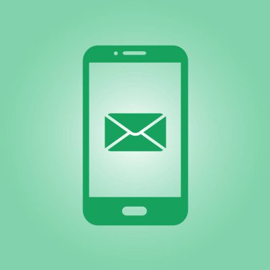 Akıllı telefon e-posta veya sms simgesi. Mobil posta işareti simgesi.