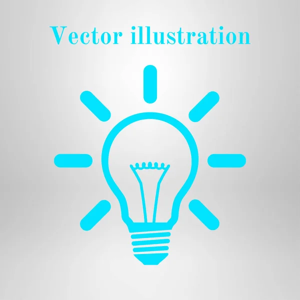 Light Lamp Sign Icon Idea Bulb Symbol Flat Design Style — Stock Vector