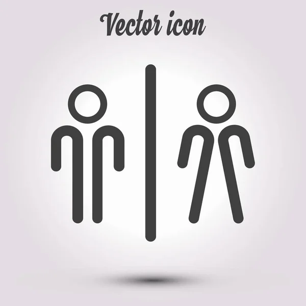 Icône Signe Toilettes Pour Hommes Femmes Conception Plate — Image vectorielle