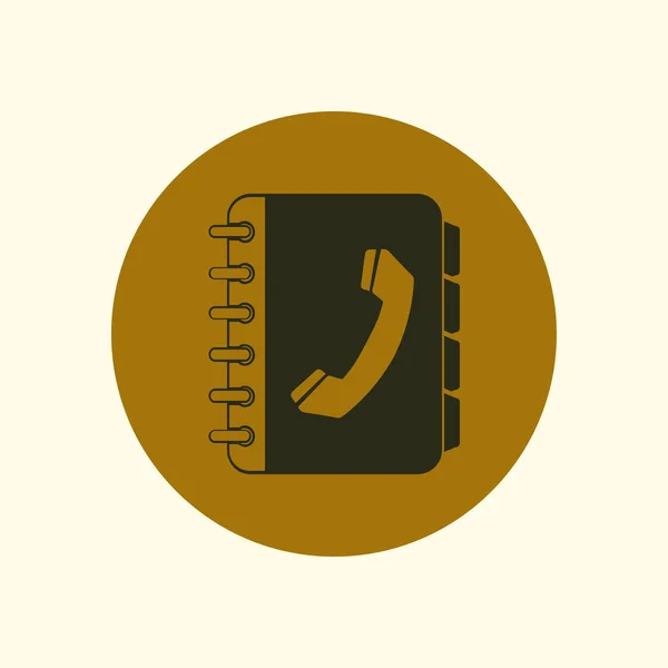 Phone Book Flat Icon Flat Design Style — Stock Vector