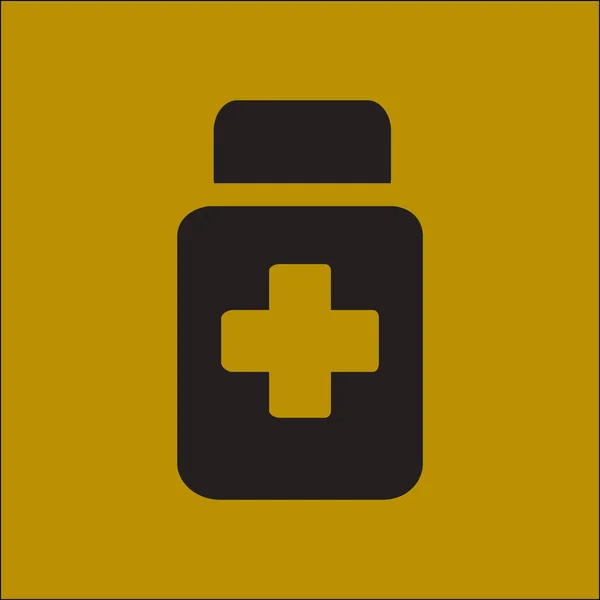 Значок Лекарствами Упакуйте Таблетки Плоский Дизайн — стоковый вектор