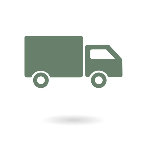 送货卡车标志图标 货物范符号 出货量并免费送货 平面样式 — 图库矢量图片