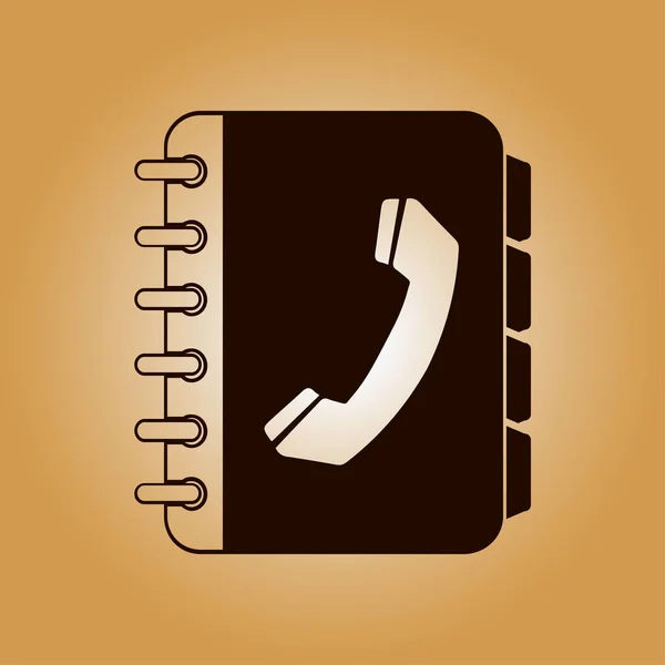 Phone Book Flat Icon Flat Design Style — Stock Vector