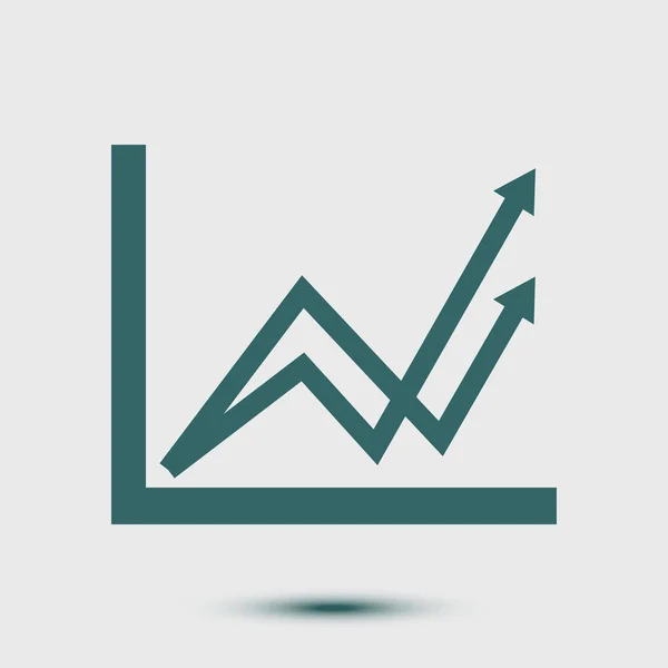Üzleti Grafikon Infographic Diagram Ikonjára Növekvő Grafikon Simbol Lapos Kivitel — Stock Vector