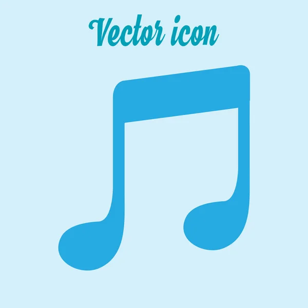 Icône Note Musique Chanson Caractère Style Design Plat — Image vectorielle