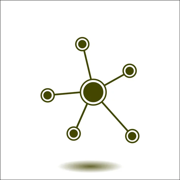 Soziales Netzwerk Einzelnes Symbol Globale Technologie Das Netzwerk Sozialer Verbindungen — Stockvektor