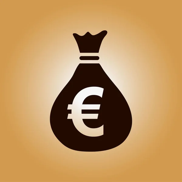 Symbol Měny Euro Eur Plochý Design Styl — Stockový vektor