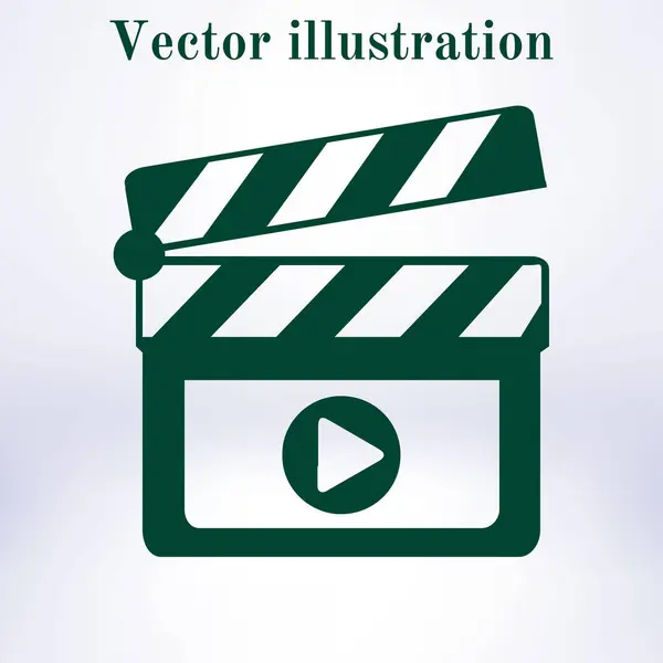 Cinéaste Claquette Icône Carte Style Design Plat — Image vectorielle