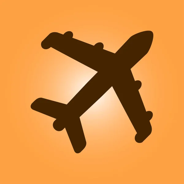 Icono Avión Símbolo Viaje Avión Plano Desde Signo Inferior — Vector de stock