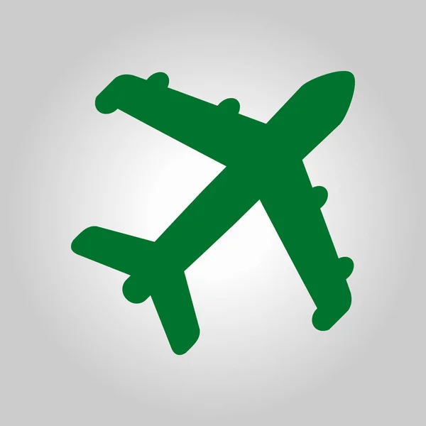 Vlakpictogram Reizen Symbool Vliegtuig Vliegtuig Vanaf Het Onderste Teken — Stockvector