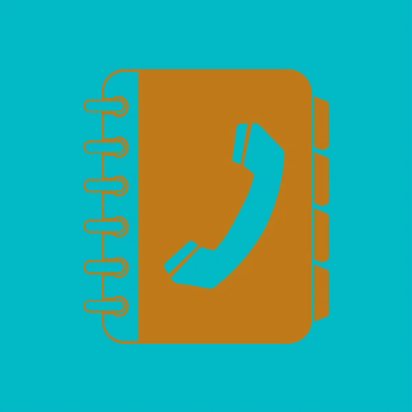 Telefonbuch Flach Icon Flacher Designstil — Stockvektor